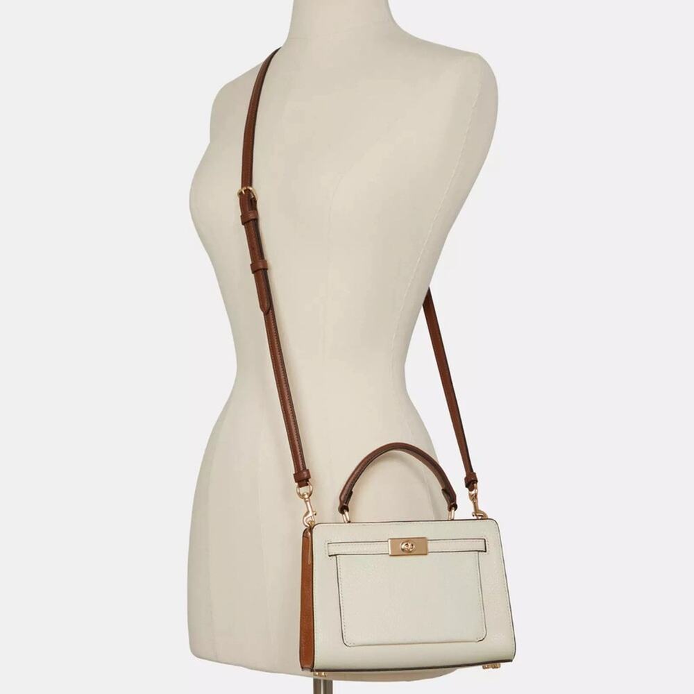 NWT Coach Mini Lane Top Handle In Colorblock In Chalk/Penny Multi/Pebble Leather - Picture 5 of 12